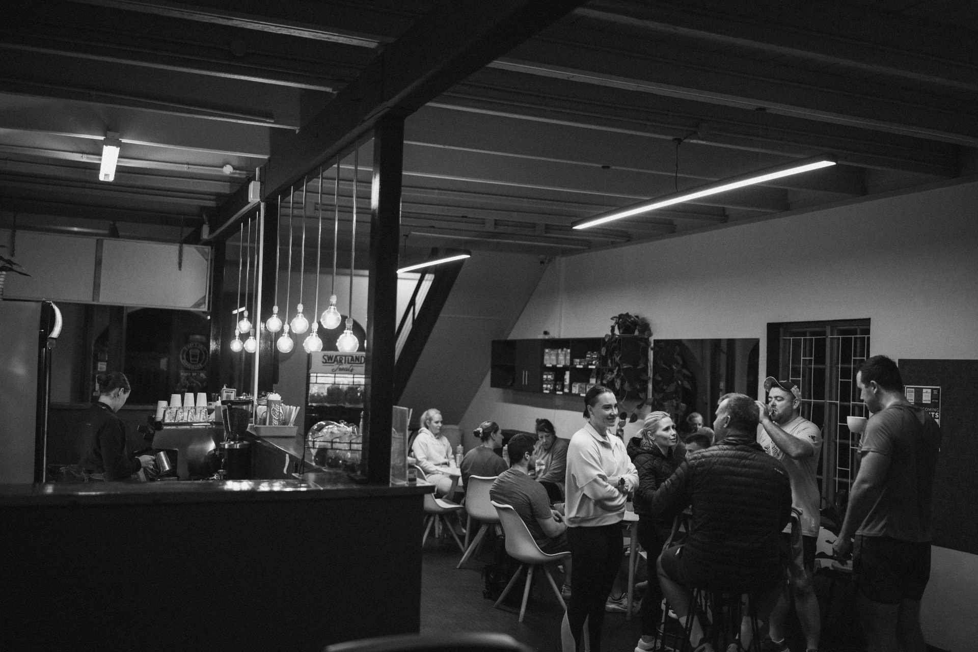 Members socialising at the Time2Train coffee bar