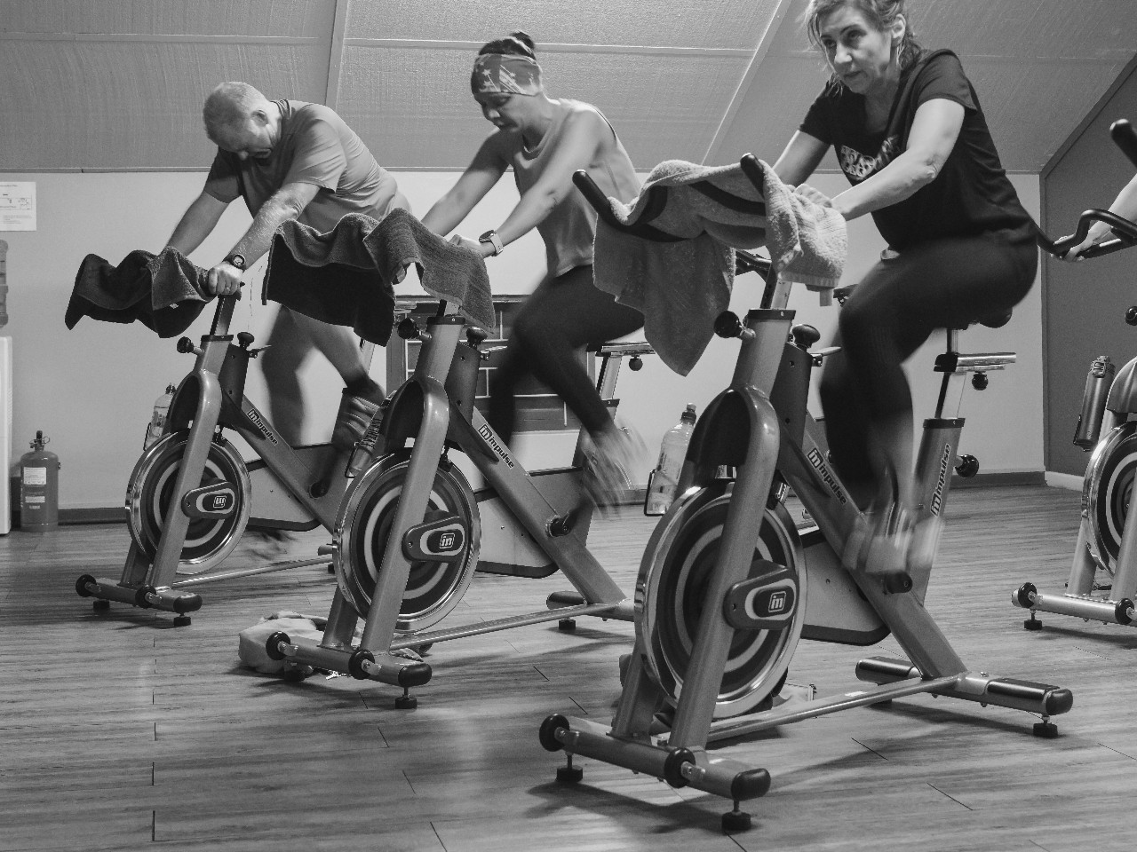 Indoor cycling spinning class at Time2Train